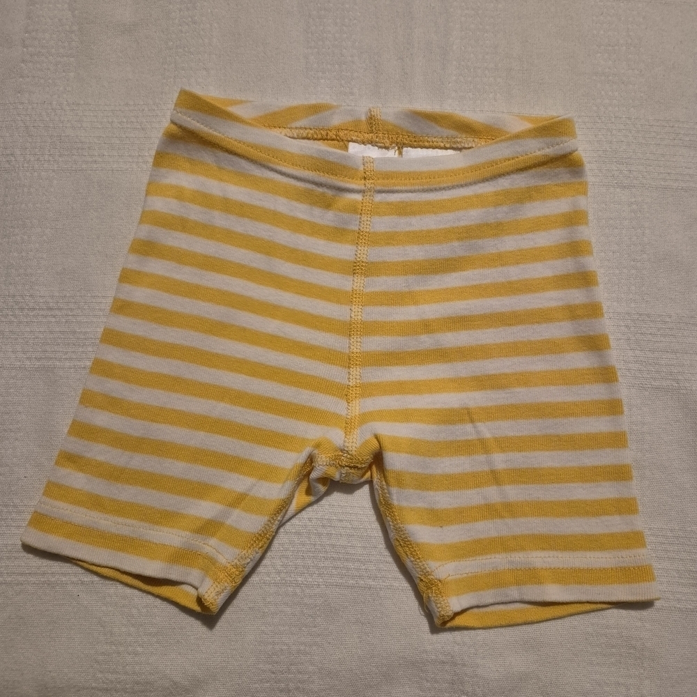 Hanna Andersson girls size 90 or 3T yellow & white striped bike shorts EUC